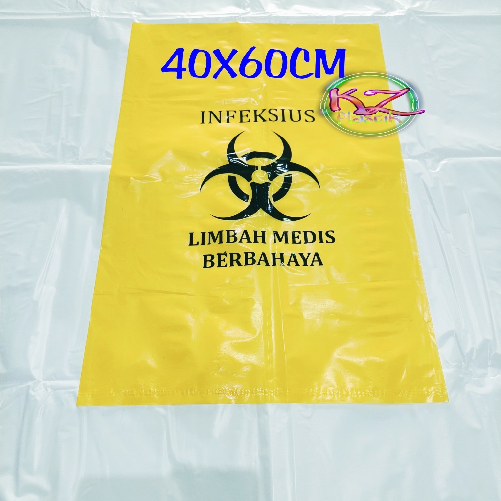 Kantong Plastik Sampah Medis Biohazard 40 x 60 Cm Plastik Medis 40 x 60 Cm / Kantong Sampah Medis 40