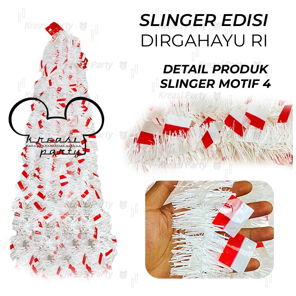Slinger HUT RI / Garland Tinsel / Hiasan HUT RI / Dekorasi HUT RI / Aksesoris HUT RI