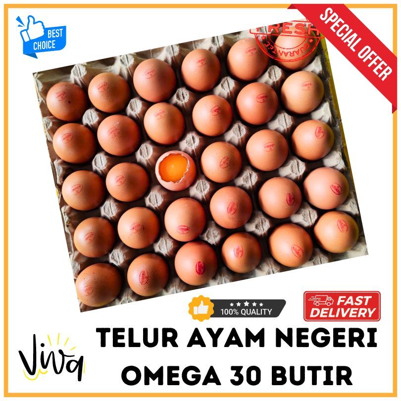 

TELUR Ayam Negeri Omega 3 ORGANIK 30 butir / 1 tray