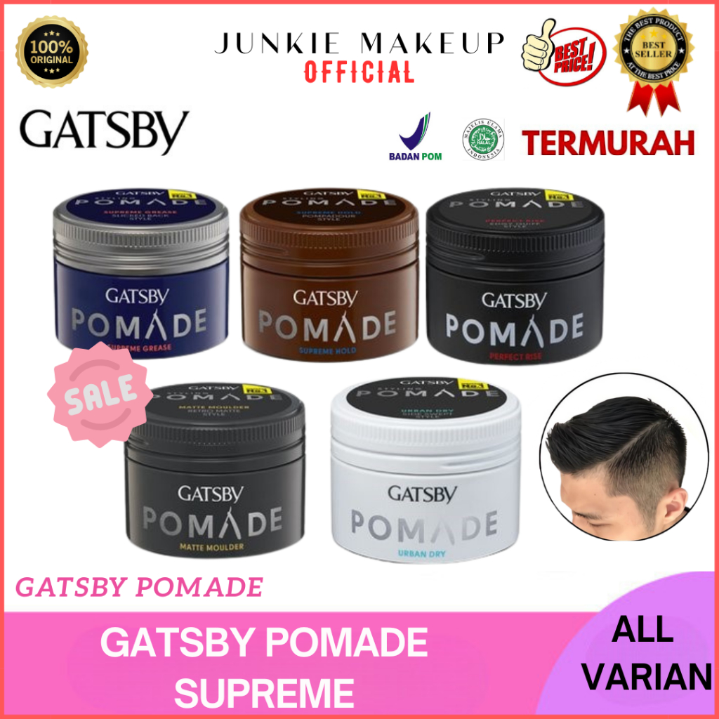 𝗝𝗨𝗡𝗞𝗜𝗘 𝗠𝗔𝗞𝗘𝗨𝗣 - Gatsby Pomade Rambut Pria / Hair Styling Gatsby Pomade Supreme Minyak Rambut Anak La