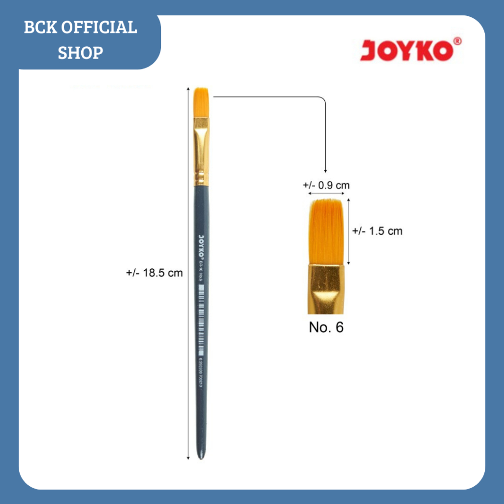 

Kuas / Brush Cat Lukis Acrylic Joyko BR-10 No. 6 (PACK)
