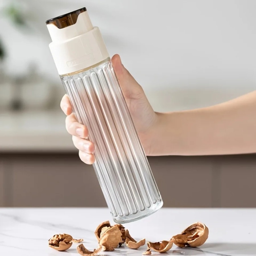 Glass Oil Bottle Kaca Transparan 500ml Tutup Botol Automatis 4582