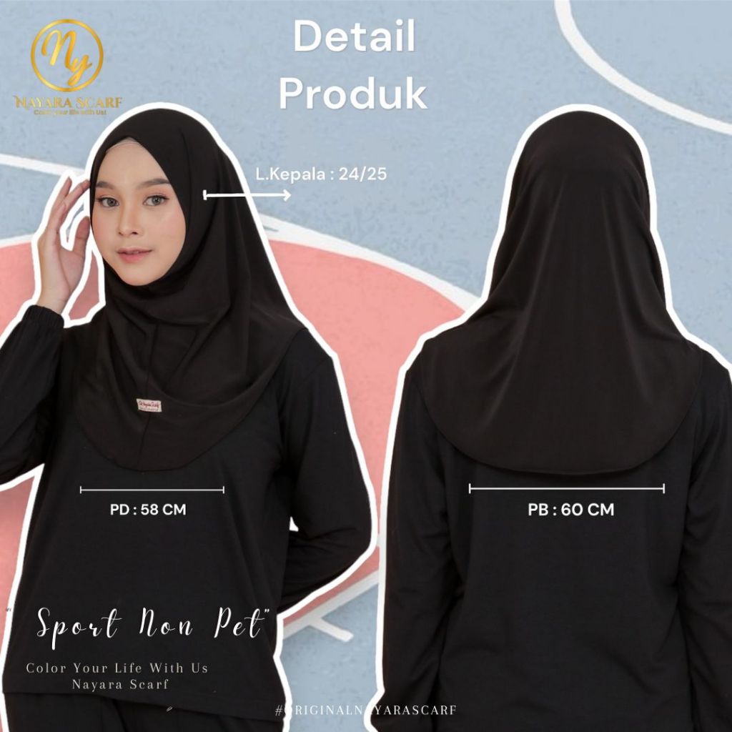 TERLARIS HIJAB BERGO SPORT NON PET BY NAYARA SCARF I JILBAB SPORT INSTAN NAYARA SCARF