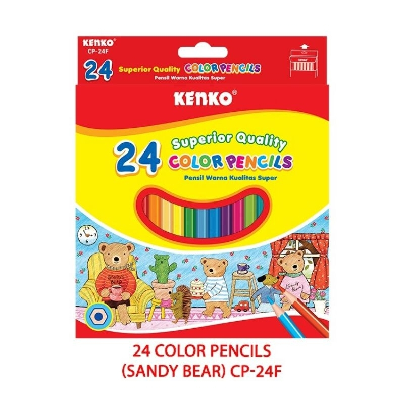 

Kenko Pensil Warna CP-24F Sandy Bear ISI 24 WARNA COLOR PENCILS