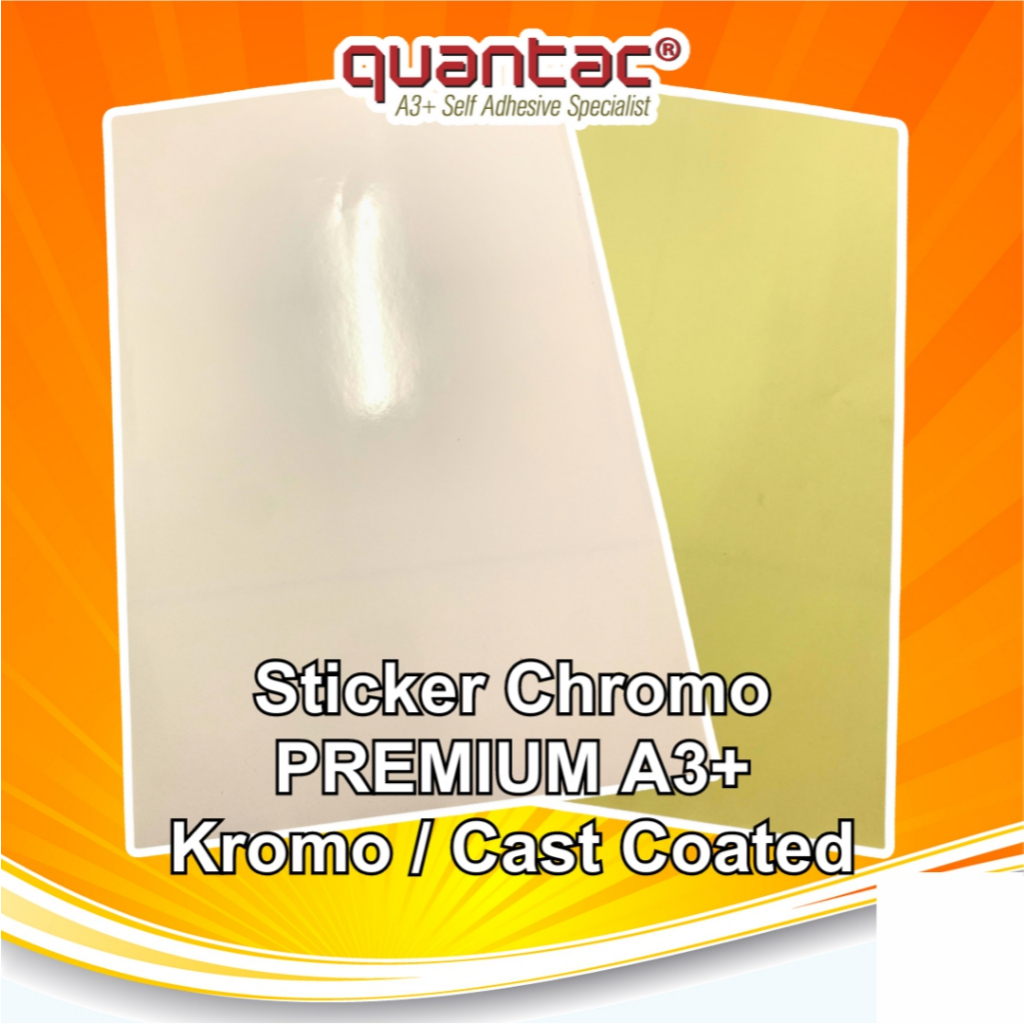 

Quantac Stiker Kromo PREMIUM A3+ Glossy Digital Print Laser Toner Cast Coated Paper Sticker Kertas Mirrokote Bontak REPACK