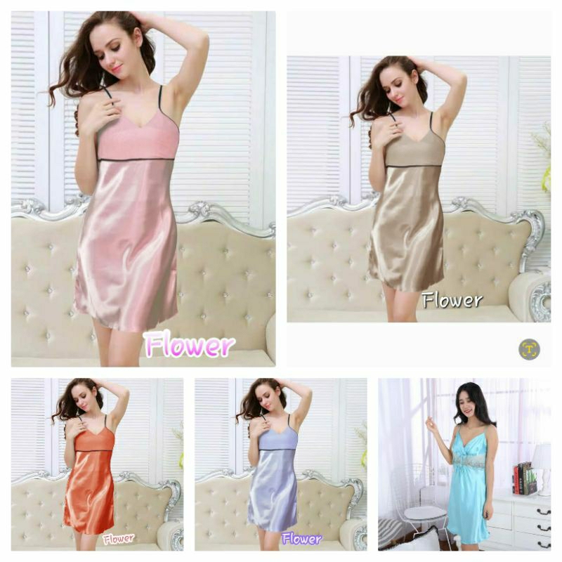 Daster satin tali kecil/Daster wanita tanktop tali kecil/Daster satin import