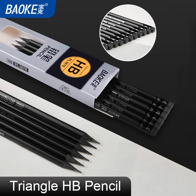 

BAOKE 12Pcs HB Pencil / Pensil HB Bentuk Segitiga Design Elegan Nyaman Di Genggam PL1678
