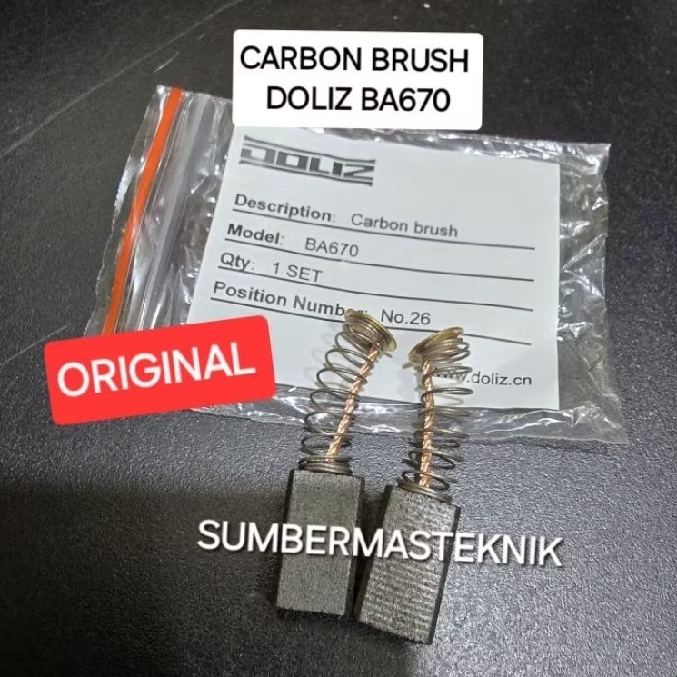 CARBON BRUSH DOLIZ BA670 ARANG SPUL KUL BOSTER DOLIZ BA 670 ORIGINAL DOLIZ