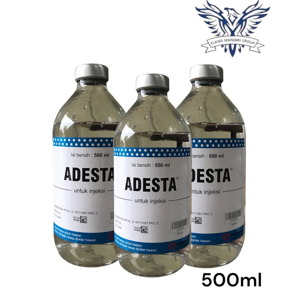 Adesta 500ml Pelarut Obat Aquades Injeksi Vaksin Medion untuk Hewan