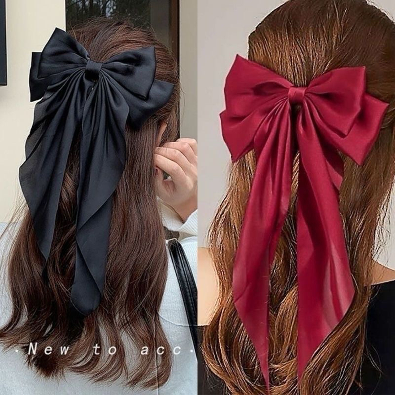 [COD] JEPIT RAMBUT PITA DASI BAHAN SATIN PREMIUM IMPORT PANJANG JEPIT RAMBUT PITA SATIN KOREA KUNCIR