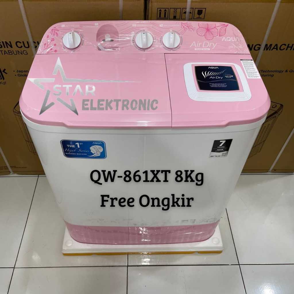 Mesin Cuci AQUA 2 Tabung QW-761XT 7KG / QW-861XT 8KG / QW-961XT 9KG