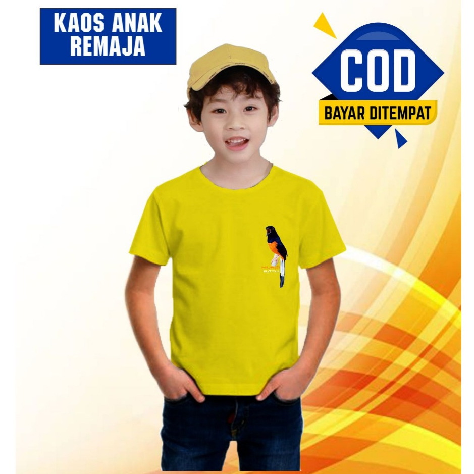 BAJU MURAI BATU ANAK | KAOS KOMUNITAS KICAU MANIA | KAOS BURUNG MURAI BATU | BAJU ANAK GAMBAR BURUNG