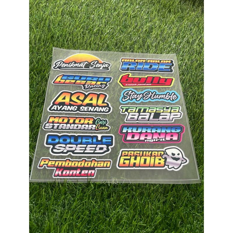 

Stiker Transparan Ultra Clear / Stiker Pack Racing / Stiker Viral / Stiker Kata Kata / Stiker Helm