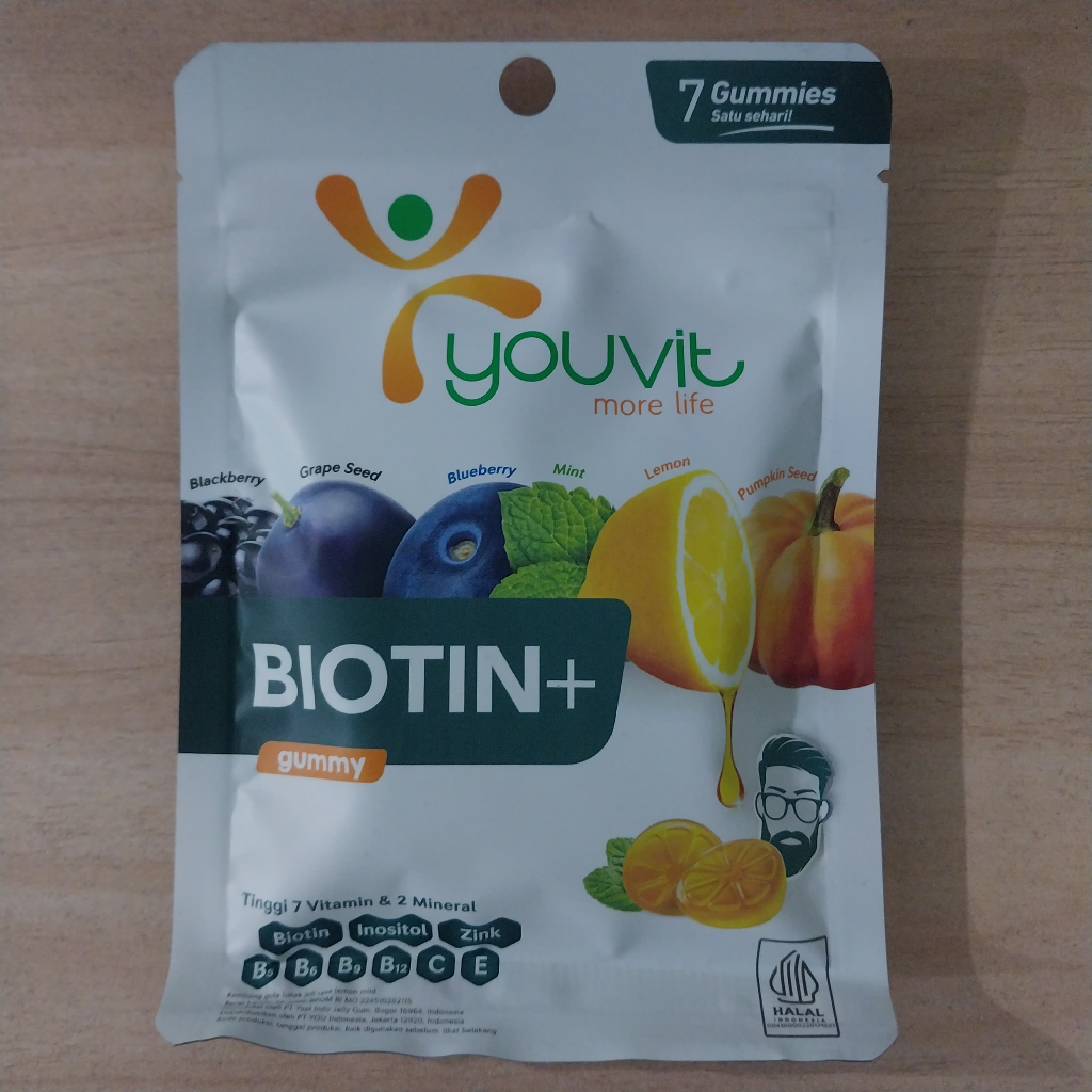 Multivitamin Gummy Youvit Biotin+ isi 7 gummies