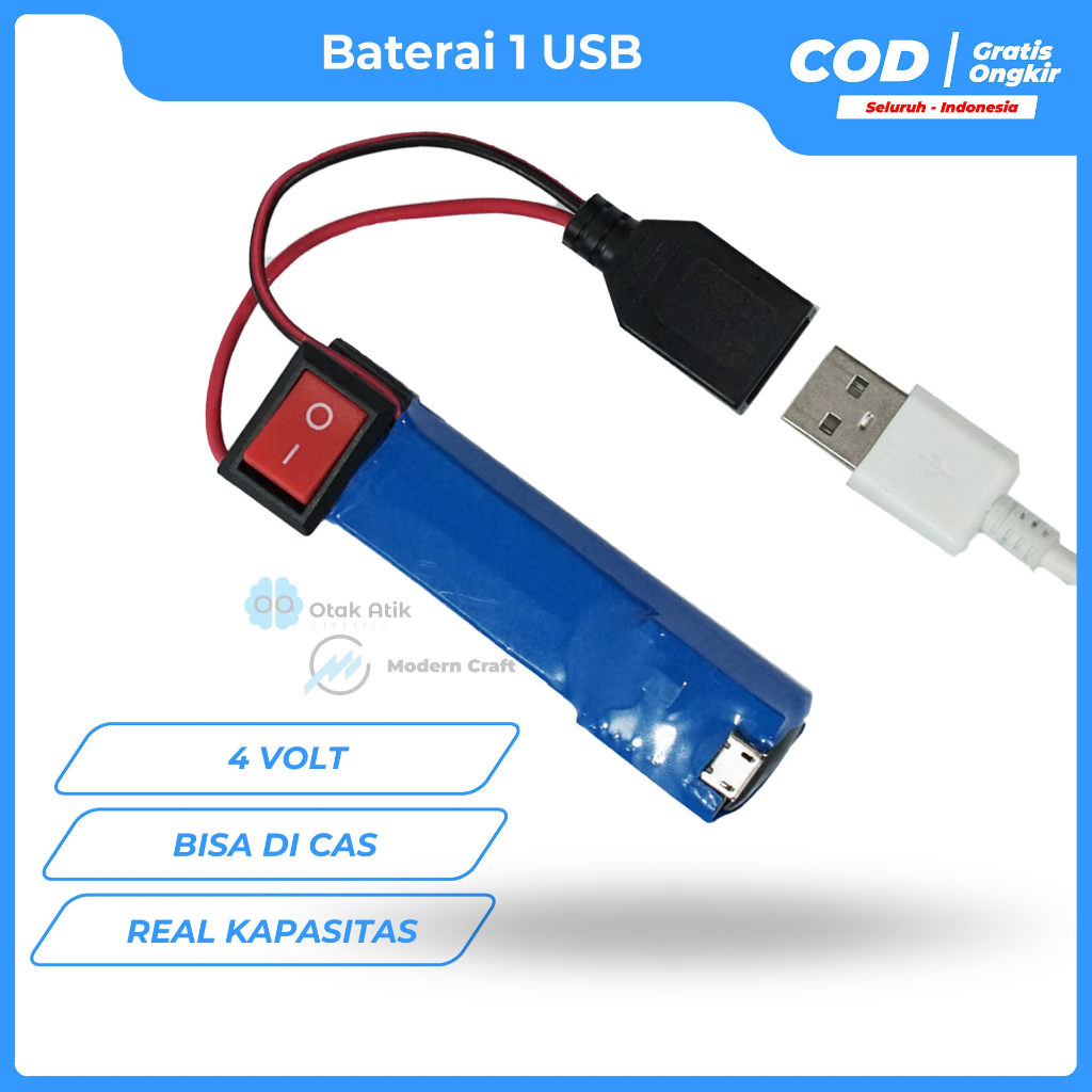 Baterai layang-layangan batre cas USB powerbank lampu kembang api firework-Modern_Craft