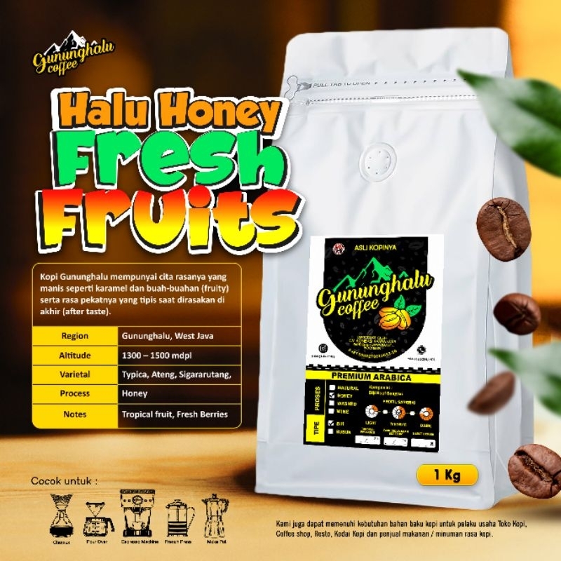 

PROMO KOPI ARABICA GUNUNGHALU - ROASTBEAN - HONEY PROCESS - 1 Kg