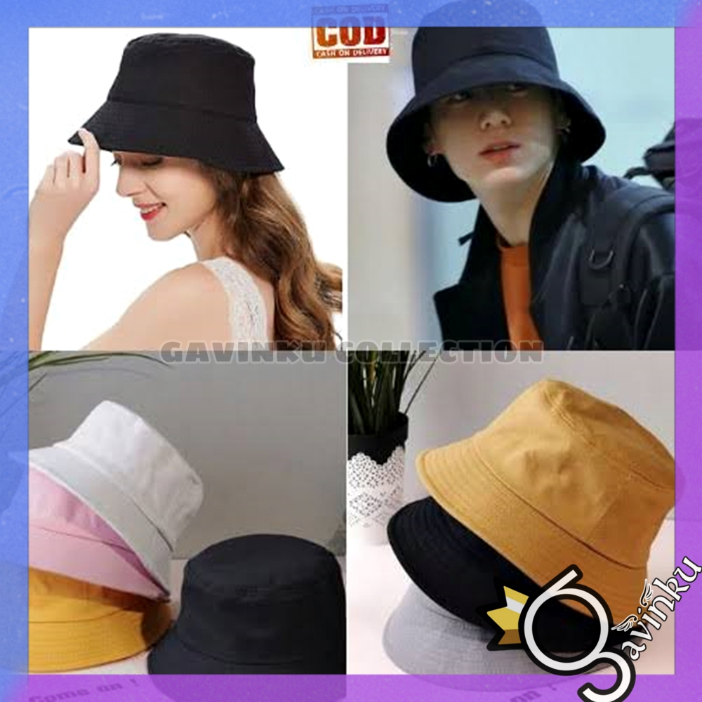 Topi Bucket Polos Anak Tanggung Remaja Dewasa Laki Laki Perempuan Pria Wanita Umur 10 Tahun Keatas S