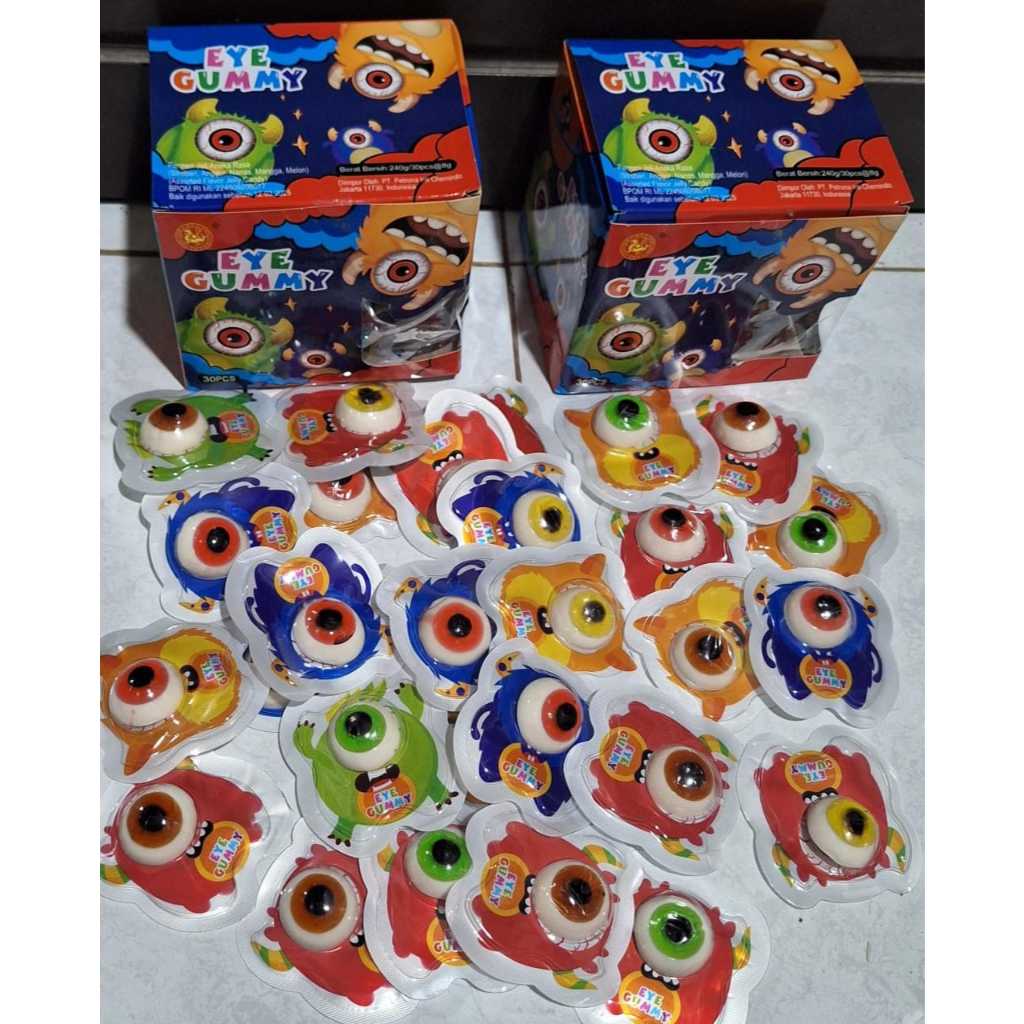 

PERMEN LUNAK MATA MASMELODE ISI 100pc / PERMEN MARSHMALLOW MATA / EYE GUMMY