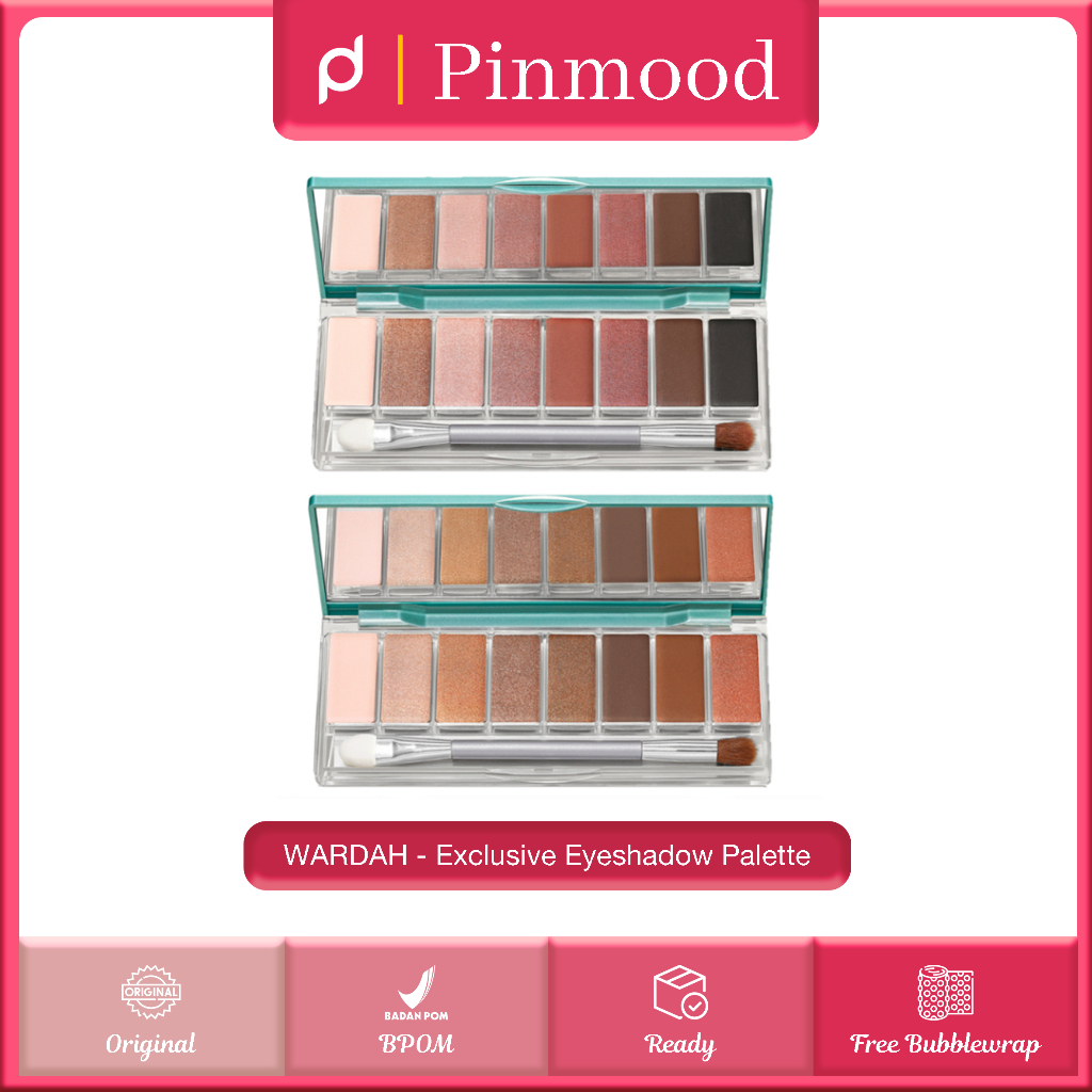 WARDAH - EXCLUSIVE EYESHADOW PALETTE ( 10 g ) - Eye Shadow Palet 9 Warna Pigmented Tahan Lama Mudah 