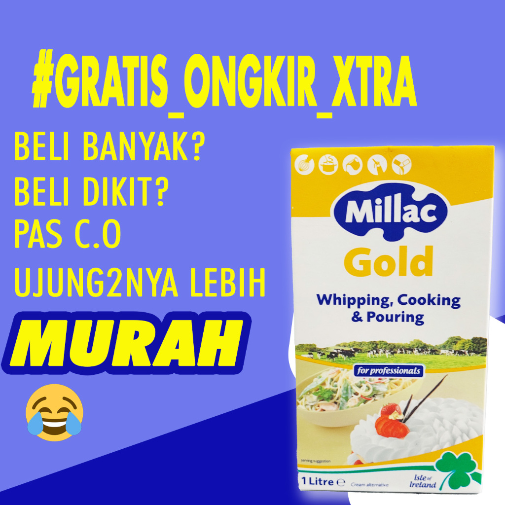 

MILLAC GOLD whipping cream 1 liter / whipping, cooking , pouring okok!