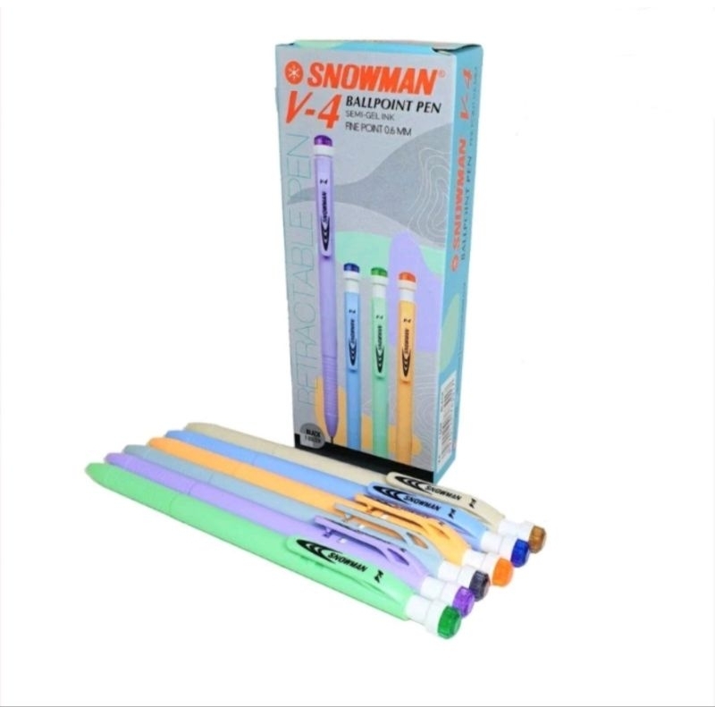 

Pulpen Snowman V-4 Semi Gel 0.5mm Isi 12 Pcs