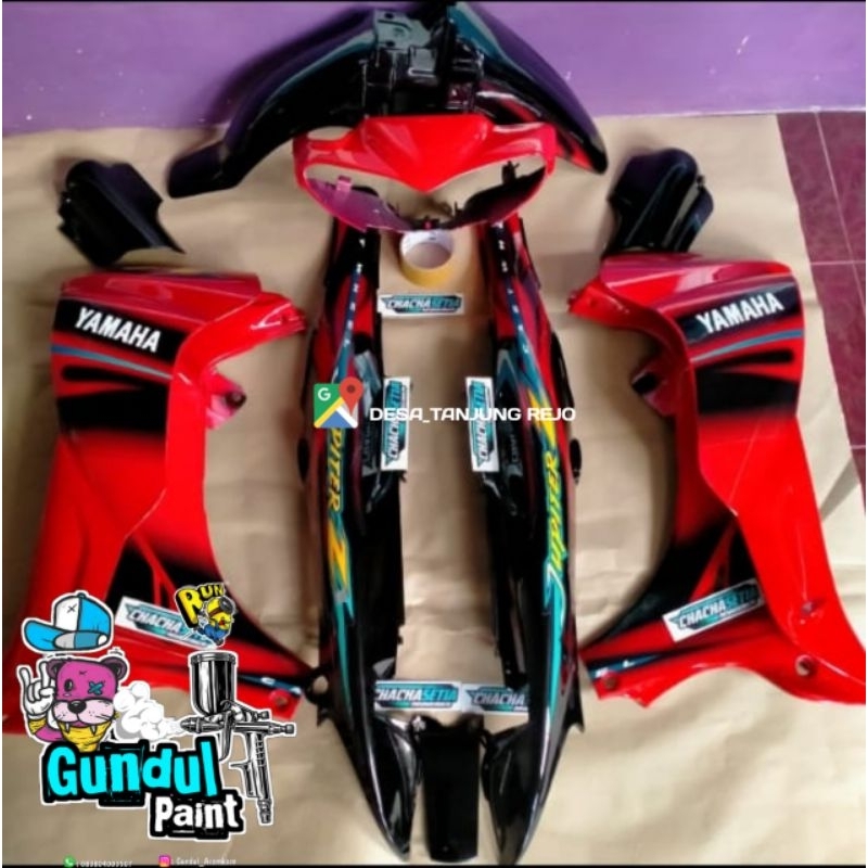 cover body full set halus jupiter z lama jupiter MERAH HITAM BAHAN ABS
