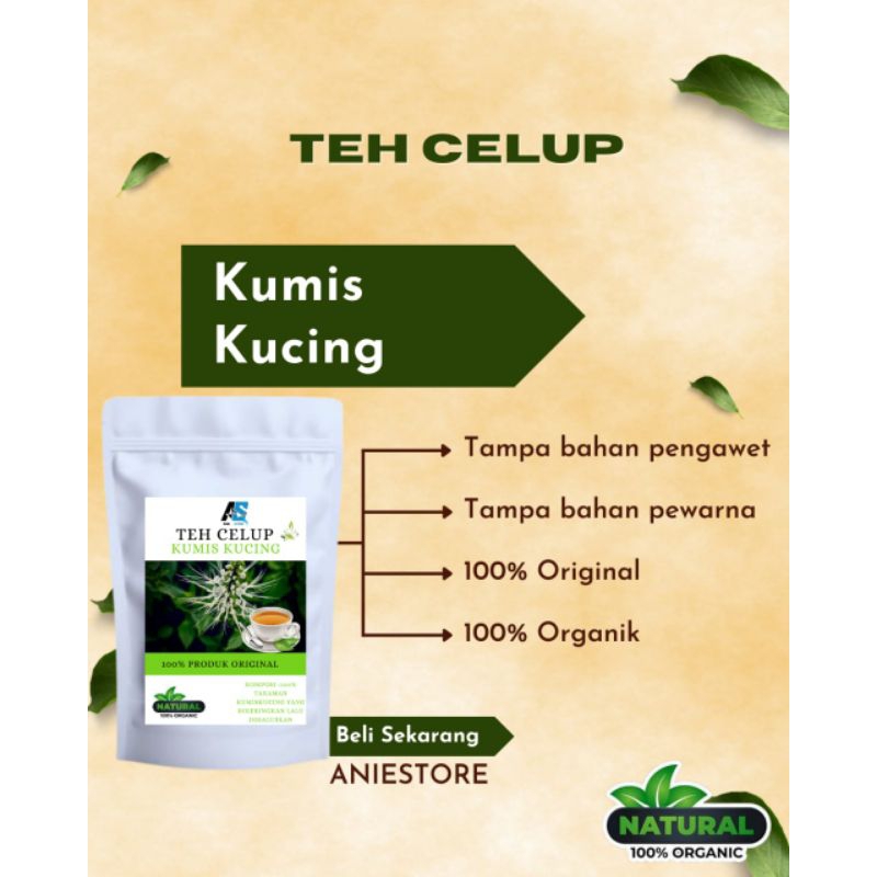 

TEH CELUP HERBAL DAUN KUMIS KUCING ISI 30 TEA BAG
