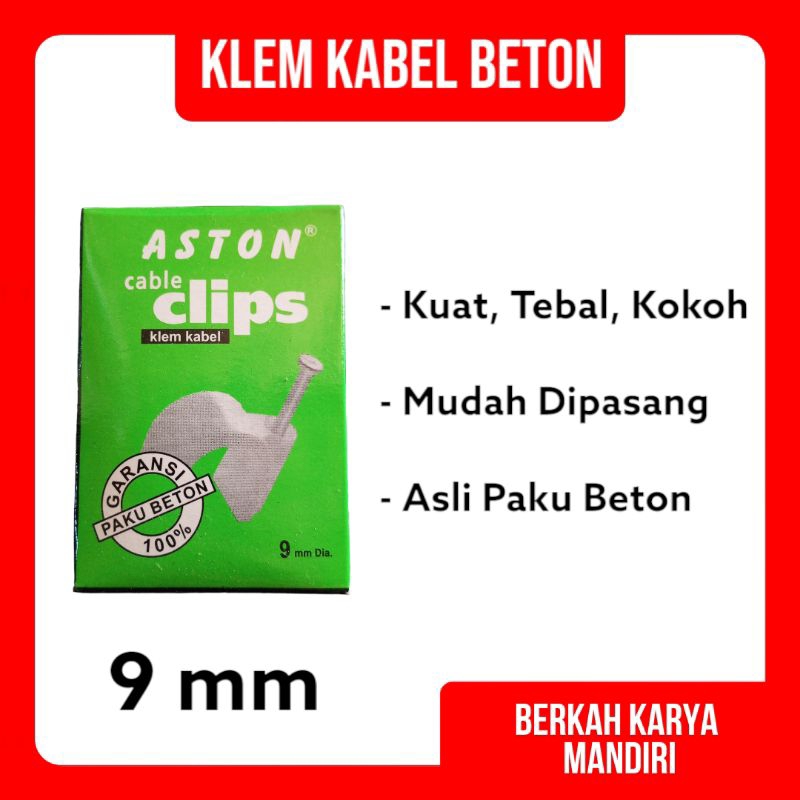 Klem Kabel Paku Beton No 9 ASTON / Klem Kabel ASTON