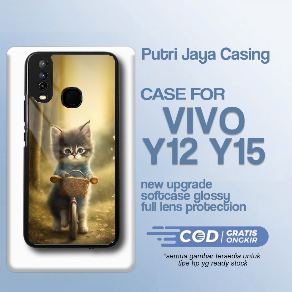 Case Vivo Y12 Y15 Terbaru - Casing Vivo Y12 Y15 - Motif Cat sepeda - Hardcase Premium Glossy - Softc