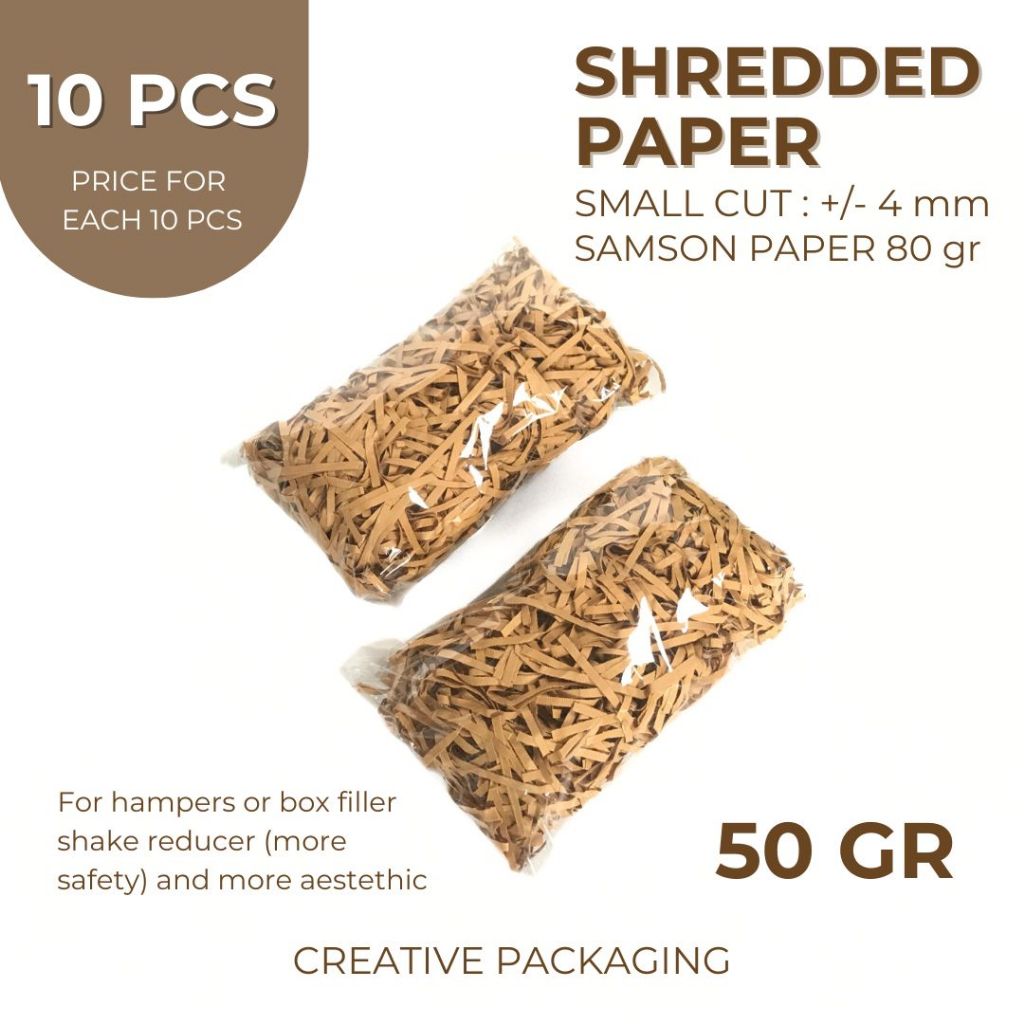 

Creative Packaging - Shredded paper / Kertas cacah Kraft : 50gr/pack - Cokelat