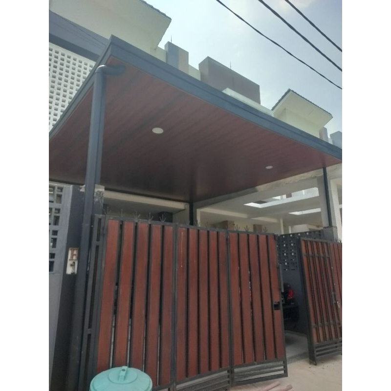 kanopi bajaringan atap alderon single plafon PVC, ibu Echa sawangan Depok