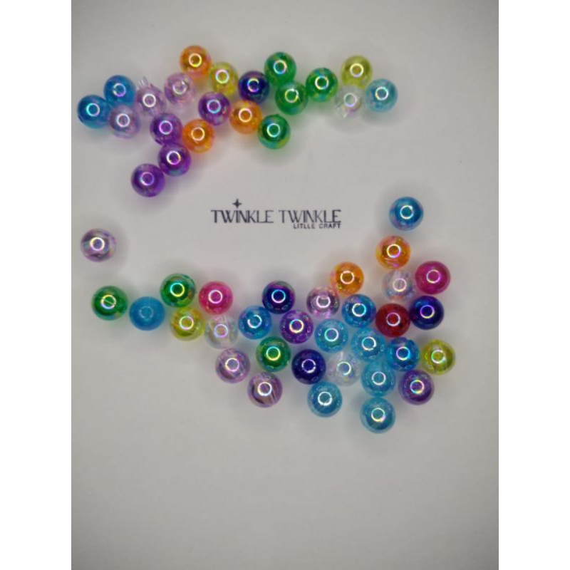 mote / manik akrilik pelangi 8mm