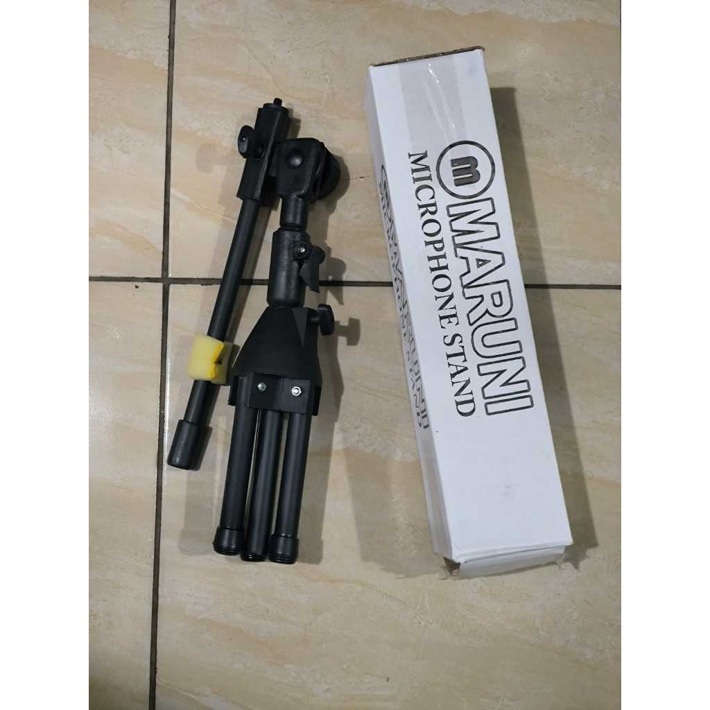 Stand Mic/Stand Mic Maruni Pendek Gratis Holder Mic - Hitam