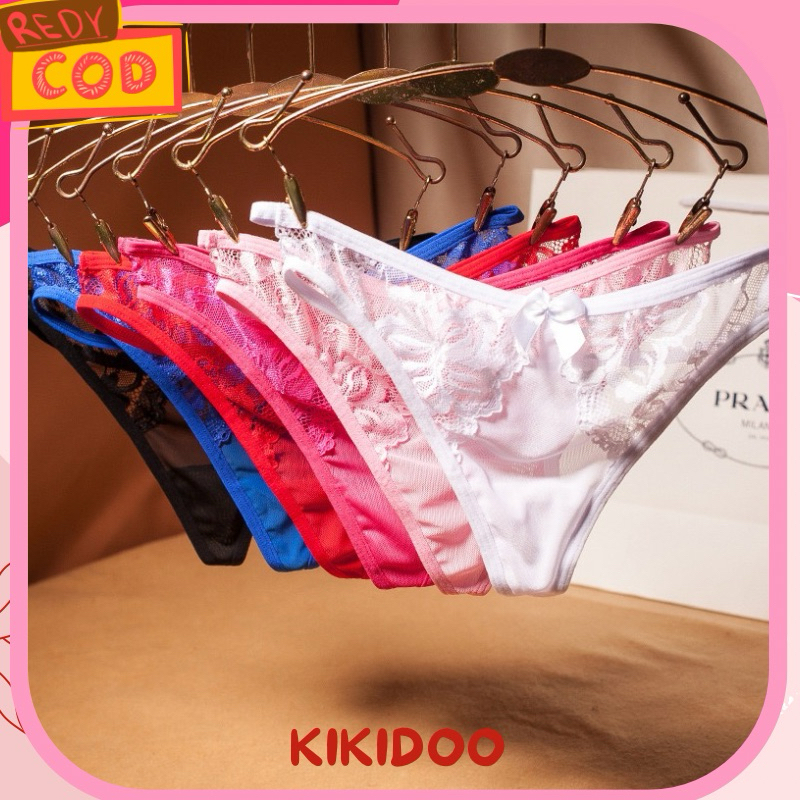 Kikidoo Thong Sexy Import Brukat Lace  Sexy G String XXL C170