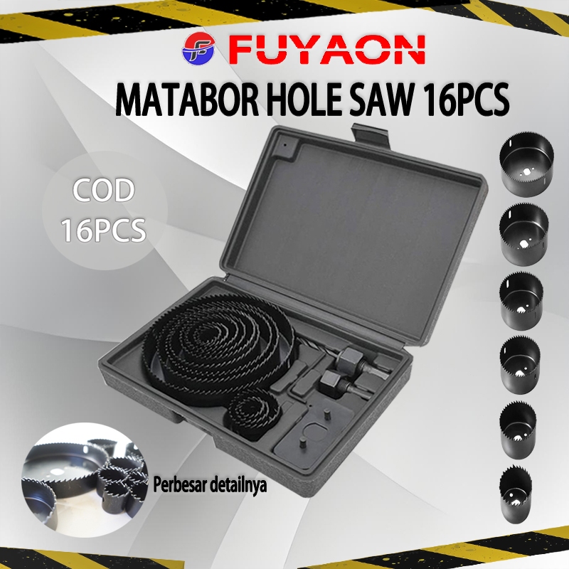 COD 16 Buah Mata Bor Gergaji Lubang Pukulan Kayu Set Set Mata Bor Kayu PVC Kit Mata Bor Gergaji