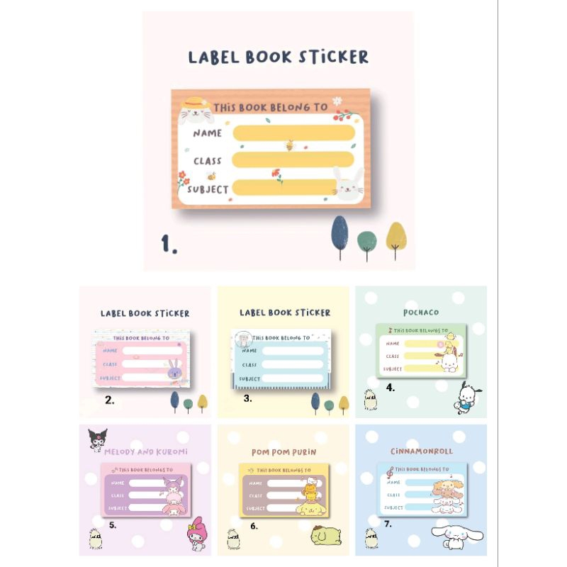 

Sticker Label Mata Pelajaran Sekolah 5pcs