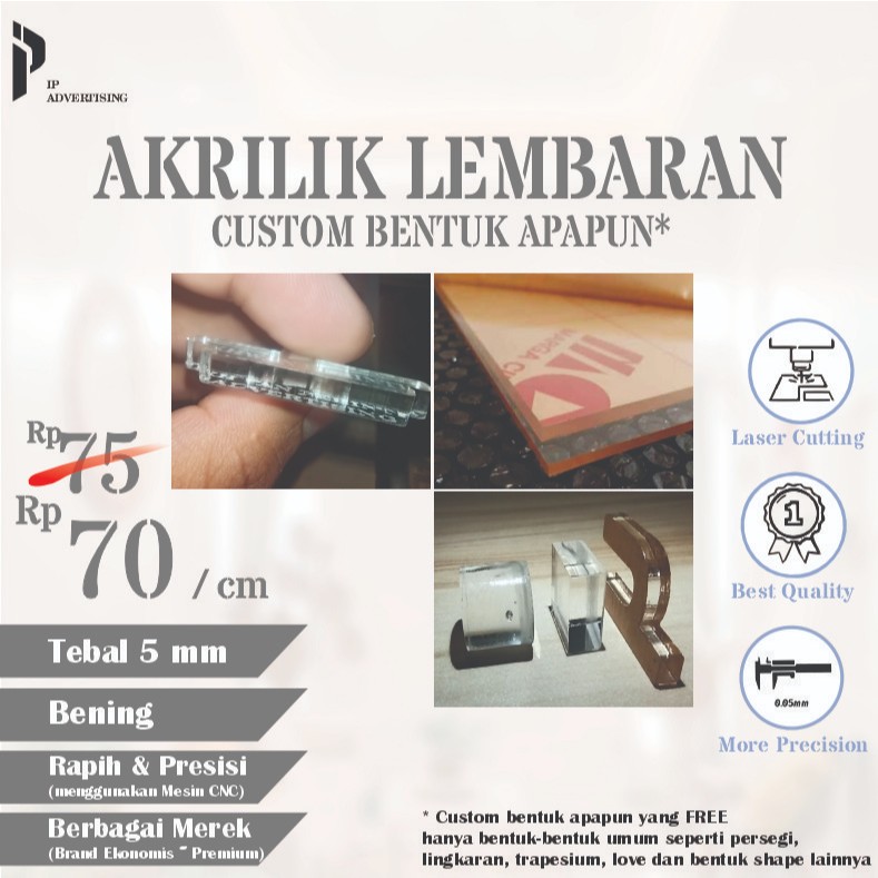 

NEW! CUSTOM AKRILIK 5MM / AKRILIK KUSTOM 5 MM / AKRILIK CUSTOM 5 MM / LEMBARAN ACRYLIC BENING 5MM /