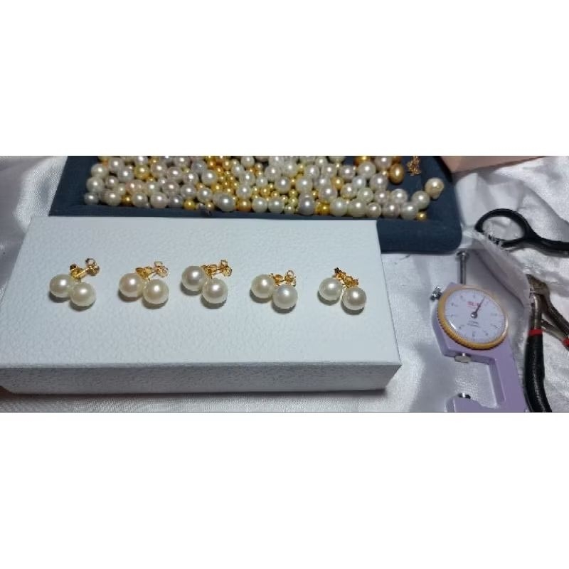 giwang tusuk mutiara laut asli lombok ukuran besar be sertifikat