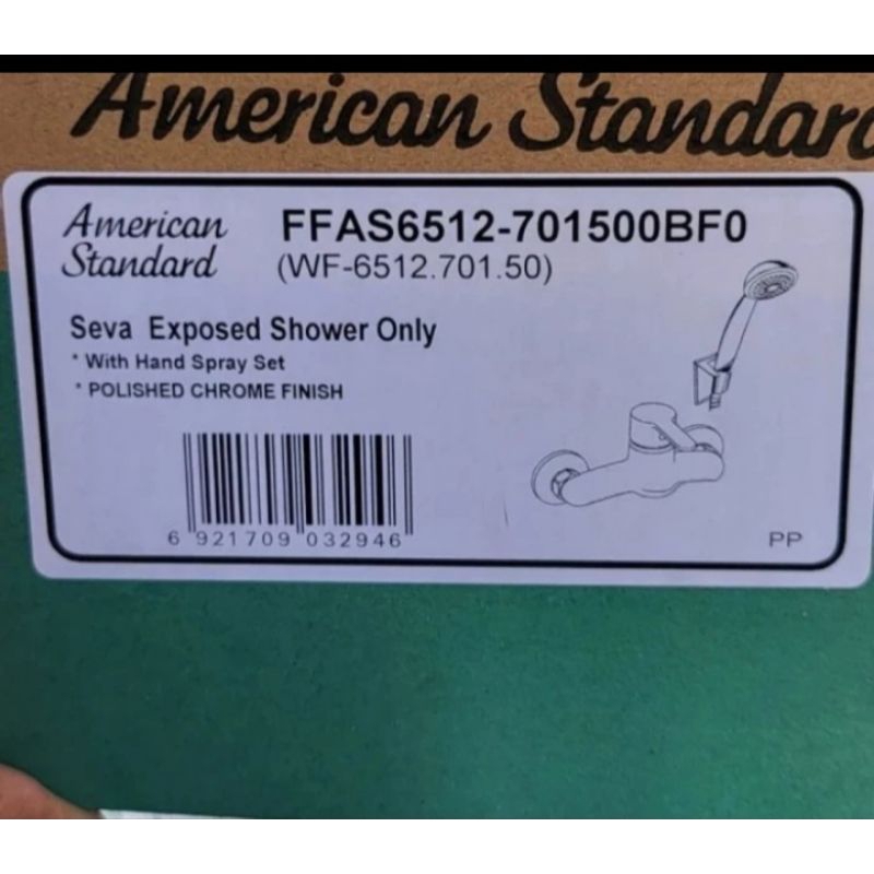 Kran shower american standard seva Exposed shower Only