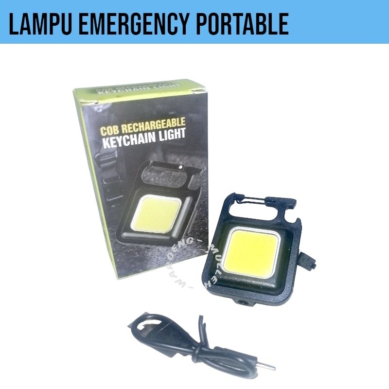 Lampu Emergergency COB Light Keychain Light USB Recharge