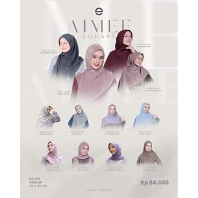 Ethica Hijab Aimee Square / Model Segi Empat / Hijab Terbaru