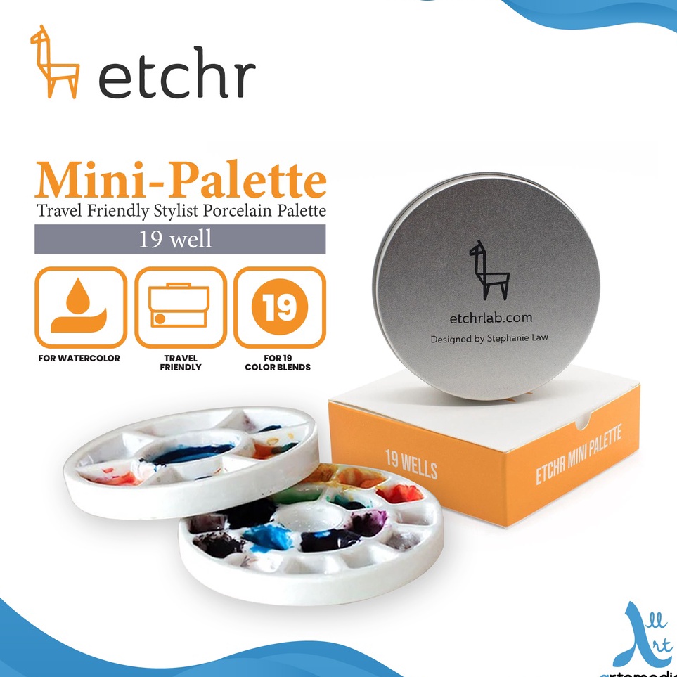 

KODE J5C2 Etchr 19 Wells Mini Porcelain Palette