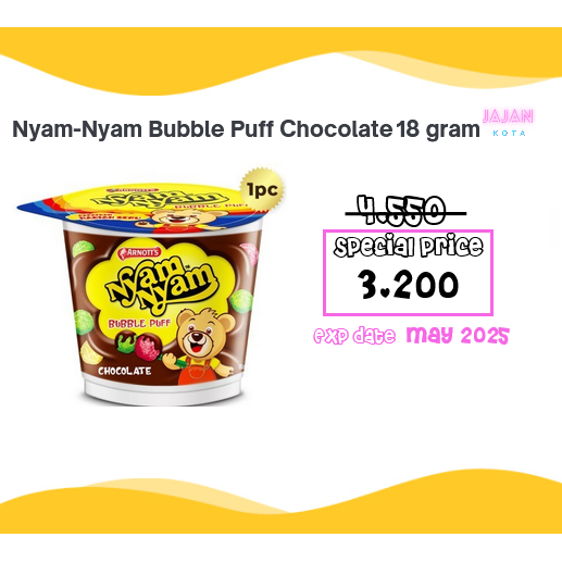 

Nyam Nyam Bubble Puff Chocolate 18 gram