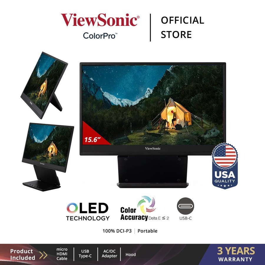 Monitor LED 16" ViewSonic VP16-Oled 100% sRGB IPS Frameless