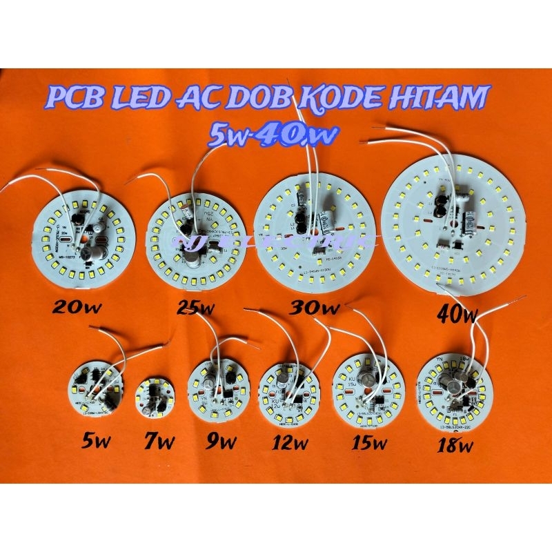 PCB LAMPU LED AC kode hitam(220V) NYALA SUPER PUTIH