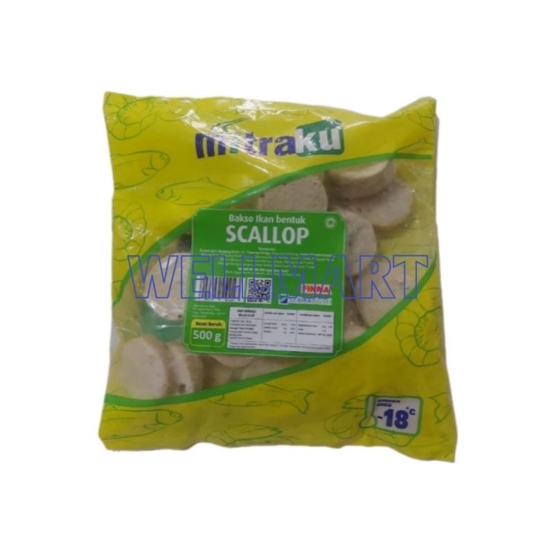 

Mitraku Scallop 500gr Bakso Ikan Bentuk Scallop Halal