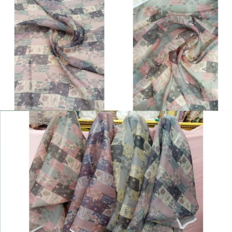 Kain Organza Print Motif