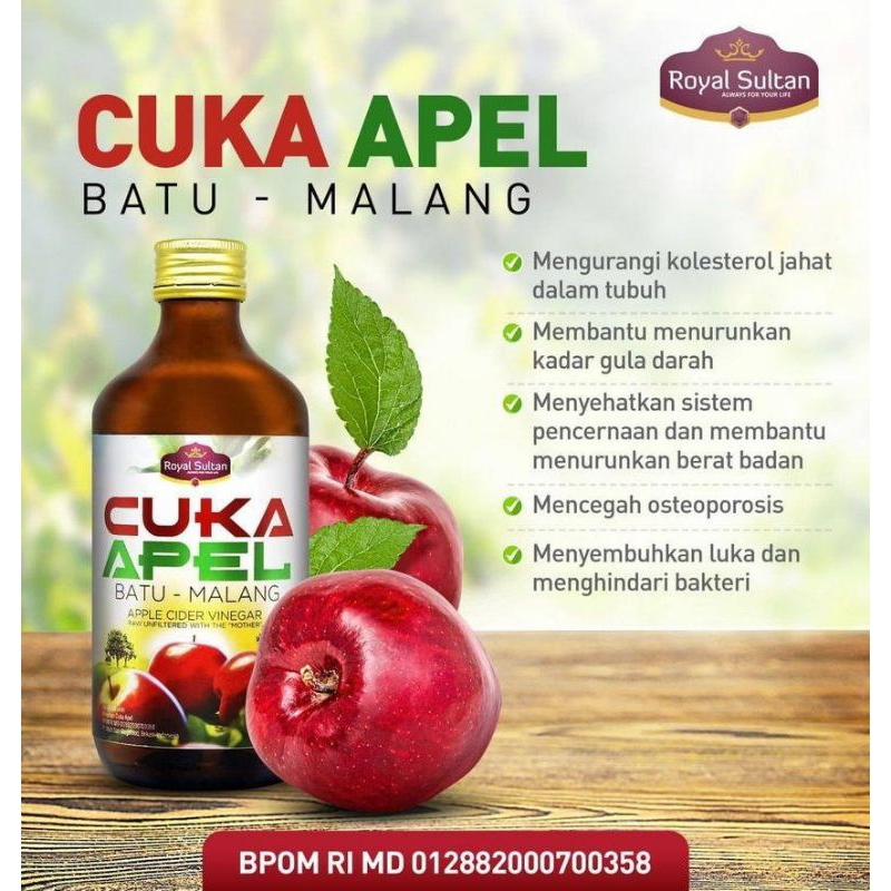 

Cuka Apel Royal Sultan 320ml BPOM Original Cuka Apel Batu Malang Apple Cider Vinegar