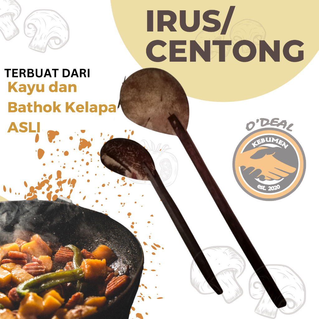 IRUS KAYU/CENTONG KAYU BATOK KELAPA UNTUK SAYUR DAN NASI