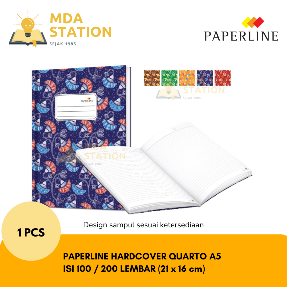 

PAPERLINE QUARTO A5 Hardcover Buku Tulis isi 100/200 Lembar (SATUAN) | PAPERLINE QUARTO KWARTO KUARTO Hardcover isi 100/200 Lembar Beli Eceran atau satuan | Buku Tulis Buku Keuangan Buku Akutansi | MDA STATION